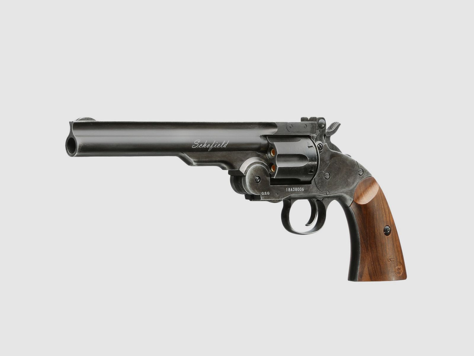 ASG Schofield 1877 6 Zoll CO2-Revolver Kal. 4,5 mm Diabolo + Stahl-BB - 4 Joule