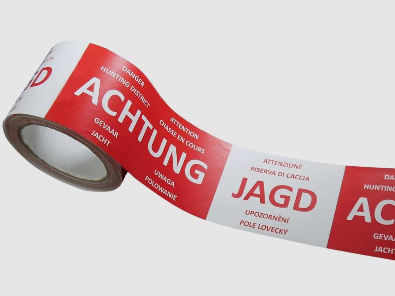 Absperrband ''Achtung Jagd'' - 7,5cm x 100m