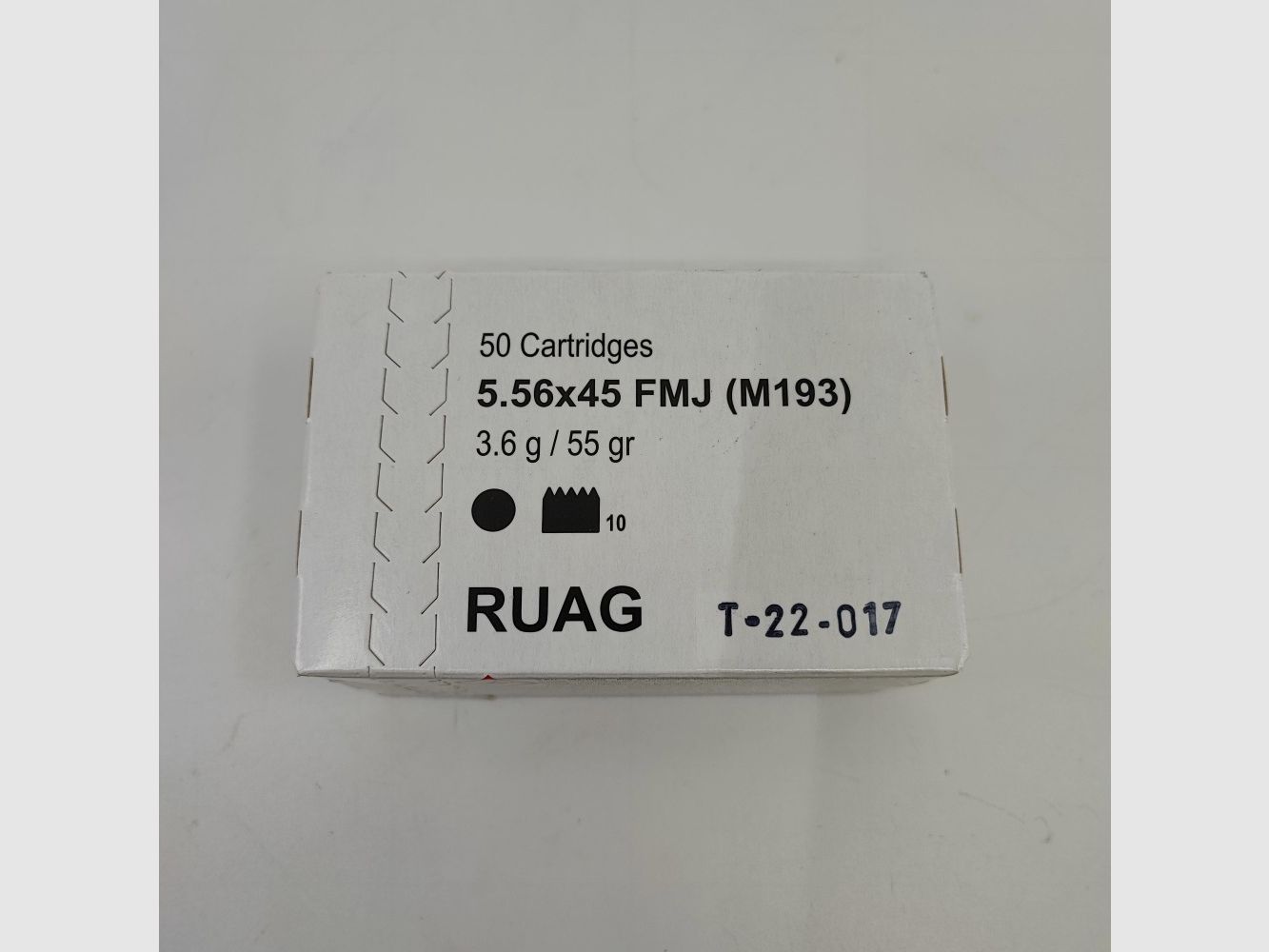 5.56x45 Swiss AMMOTEC cartouche de chasse FMJ 3.6g boîte de 50