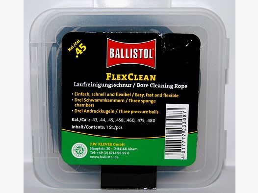 BALLISTOL Laufreinigungsschnur "FLEX CLEAN" > perfekt Kalibergenau für Pistole Büchse .45 .44 45-70