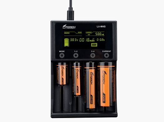 Fitorch USB-C Ladestation mit 4 Slots und Touchscreen
