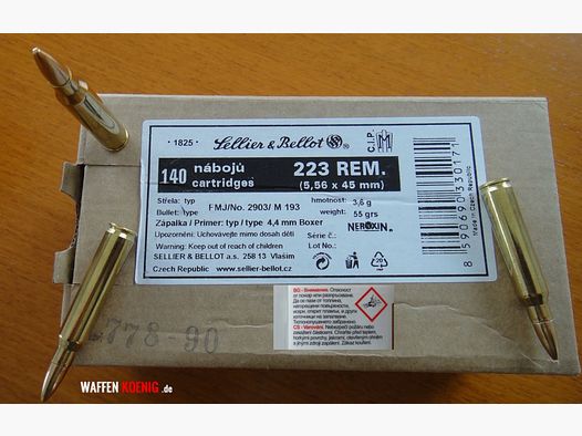 SELLIER & BELLOT 1120 PIECES CARTRIDGES .223 REM. FULL METAL JACKET - SELLIER & BELLOT