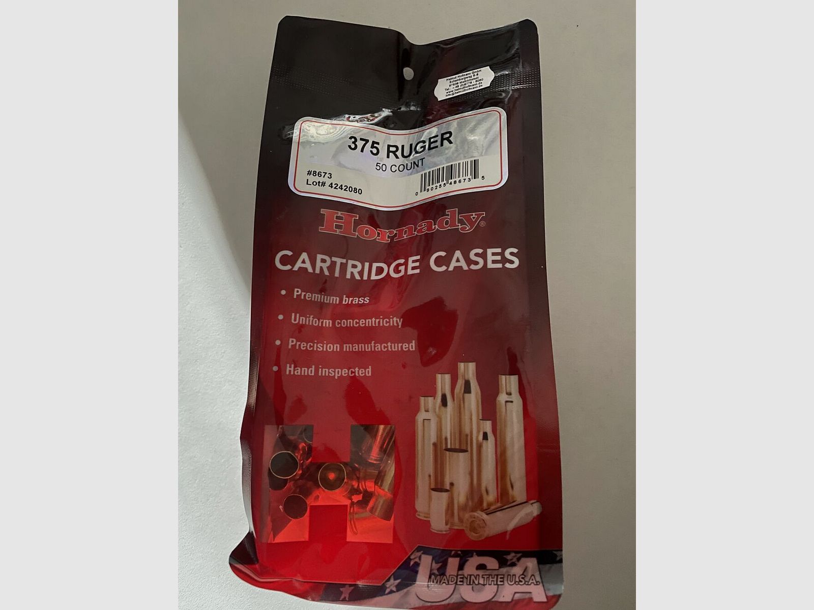 Hornady cases 50-pack. 375 Ruger