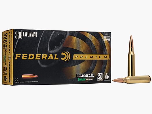 Munición metálica FEDERAL Gold Medal Sierra MatchKing – 338 Lapua Mag. – 250 grains