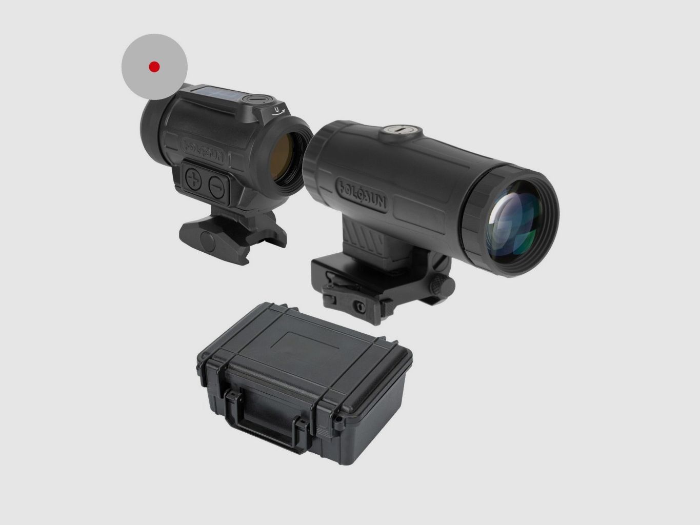 Holosun Set, Reflexvisier, Modell ARO-RD-2 mit rotem 2MOA Dot und Magnifier HM3X, Bild 1 von 9