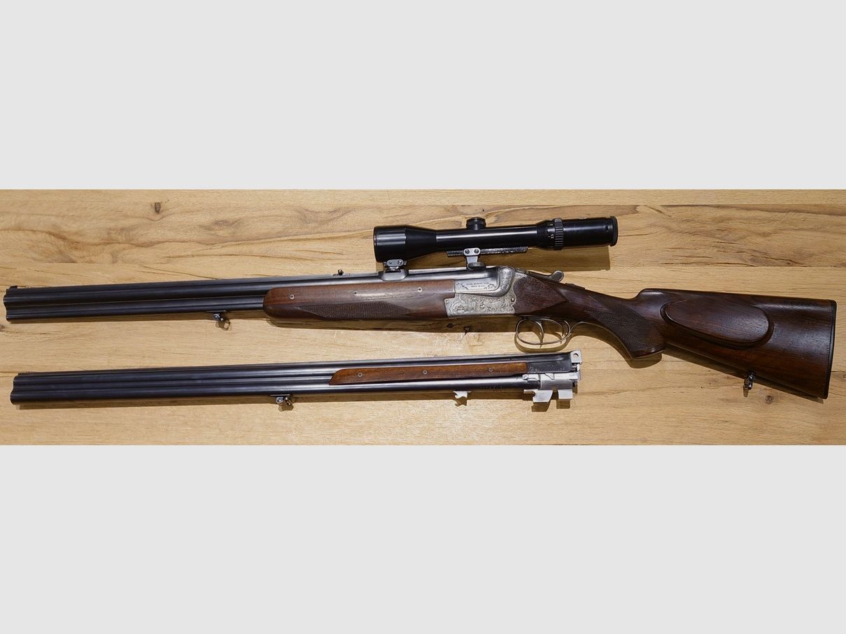 Bockbüchsflinte Merkel Mod. 211/251 Cal. 7x65R 12/70 WL12/70 Schmidt und Bender