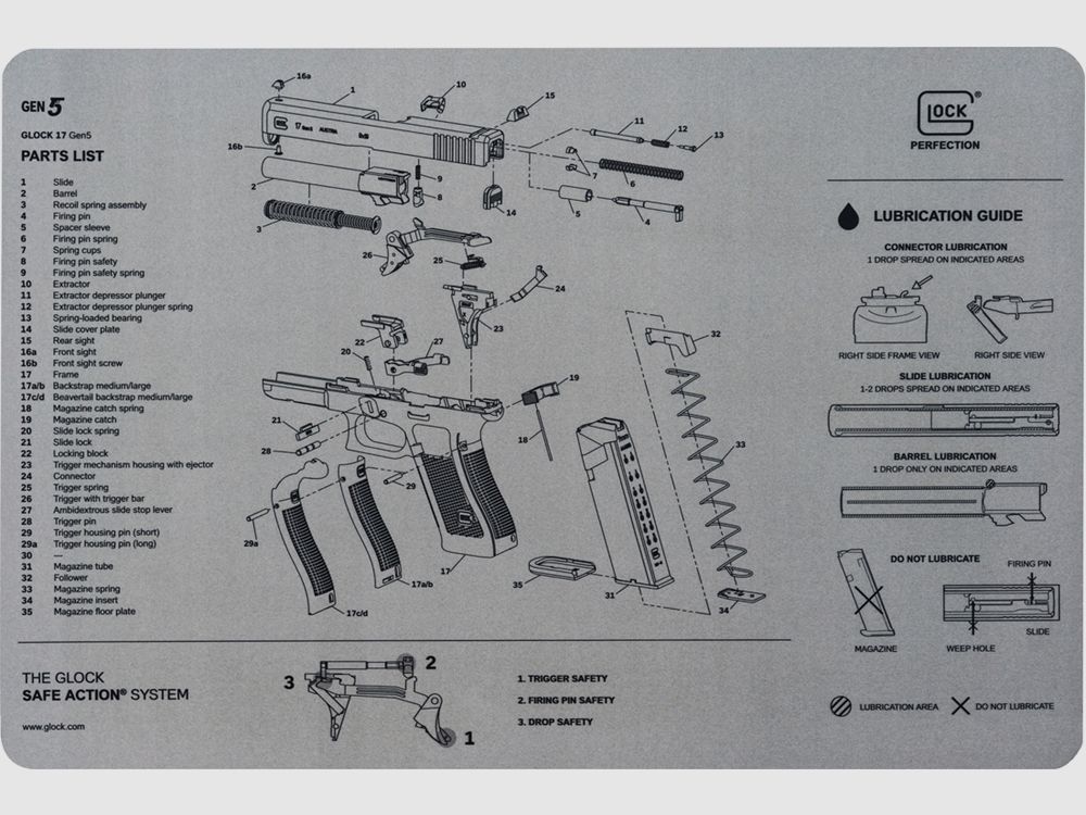 Glock – tapis de démontage / Mod. Gen5 / gris, image 1 sur 2