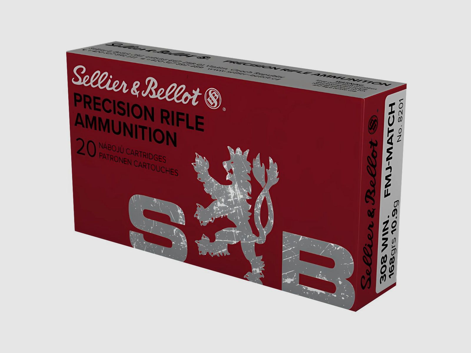 .308 Win Sellier & Bellot FMJ-MATCH 168gr/10,9g, immagine 1 di 2