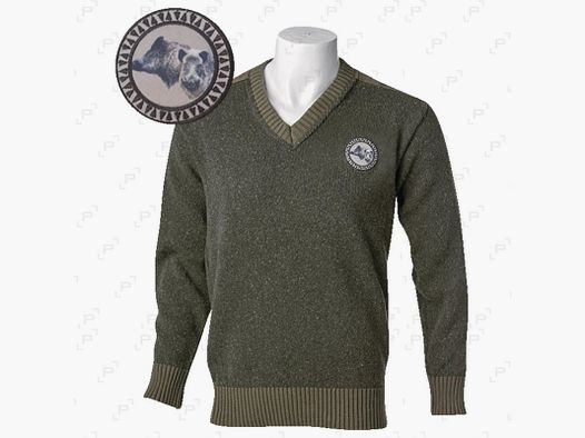 Pull col V BARTAVEL P61 sangliers kaki
