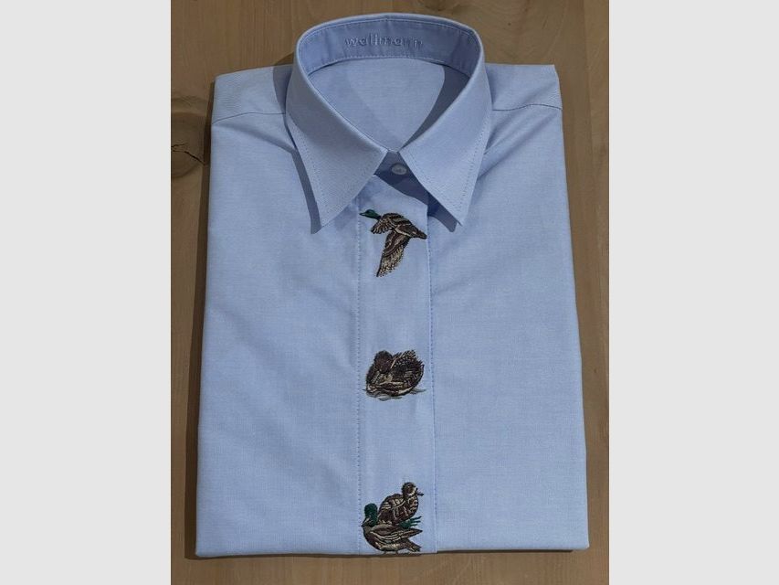 Wallmann Bluse «Enten« in Hellblau