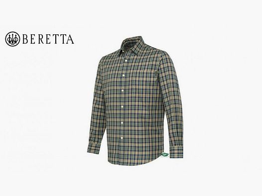 BERETTA Koszula w kratę Bryggen Niebieska i Beżowa LU382