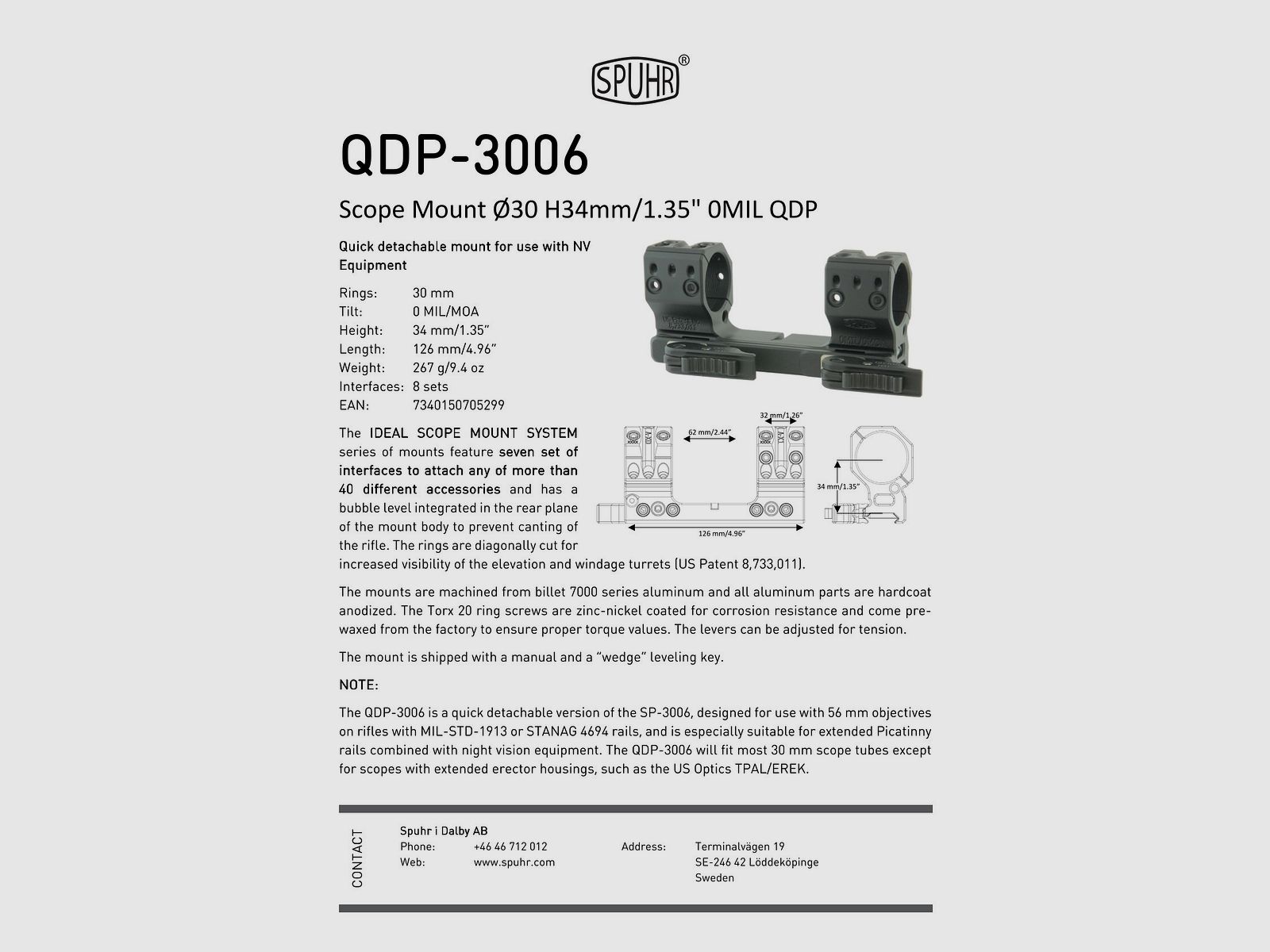 SPUHR QDP-3006 Ø30 H34mm 0MIL QDP, Bild 2 von 4