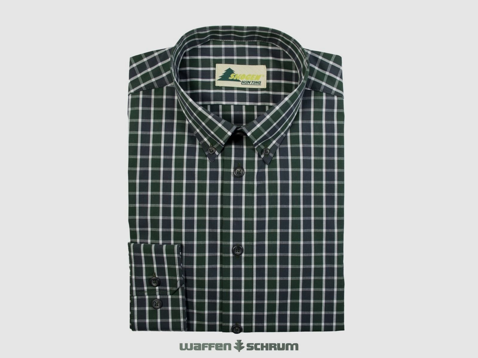 Skogen Hemd Slim Line Mouwlengte 70 cm Groen/Zwart