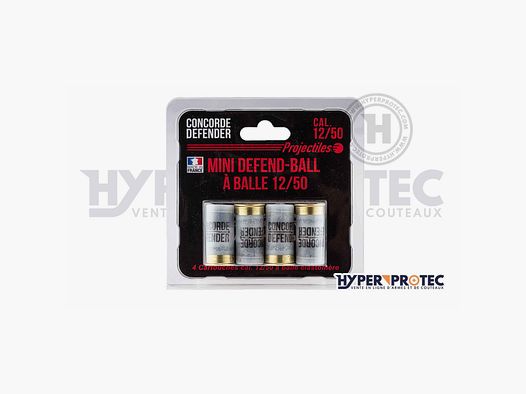 Patrone Kaliber 12/50 Mini Defend-Ball mit Geschoss