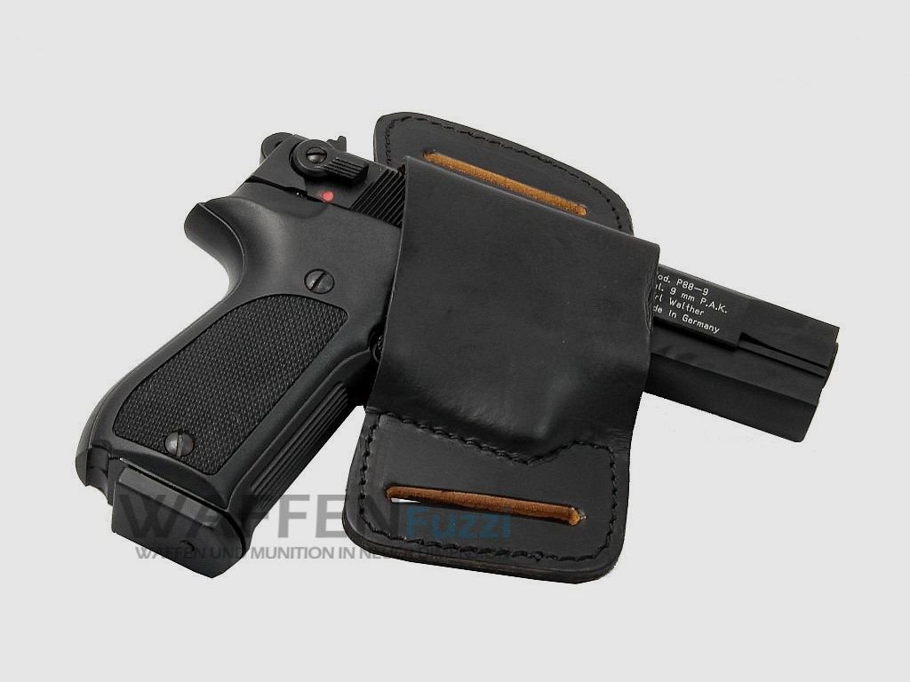 Belt holster Belt-Slide, full cowhide leather for Walther, H&K, Sig-Sauer, Röhm, Zoraki