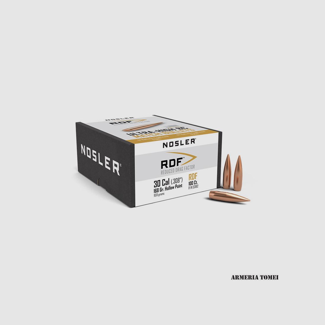 RELOADING BULLE – NOSLER – 30 Cal. (.308″) 168gr 10.8 grams RDF (100 pcs) -53182