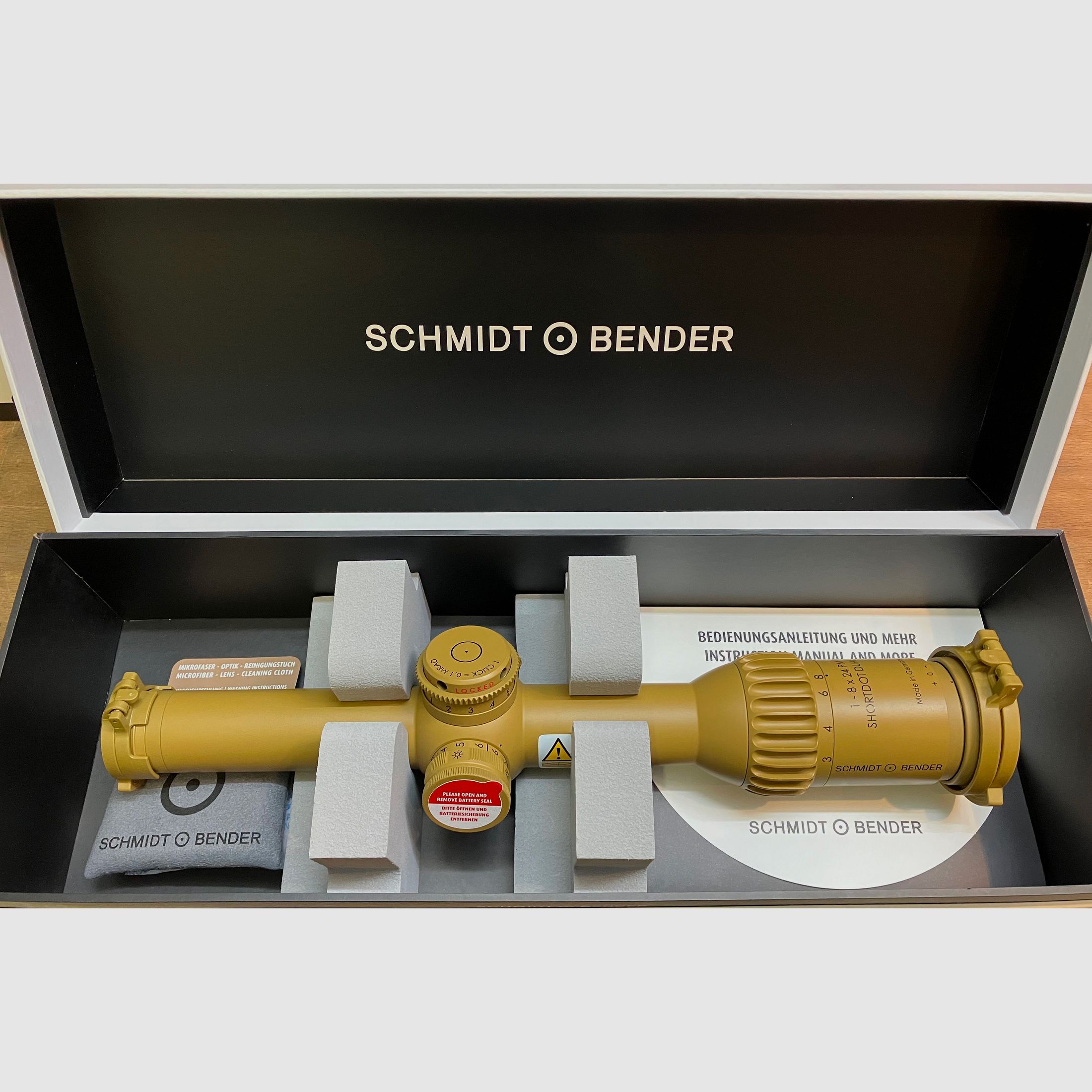 Schmidt & Bender 1-8 X 24  PM II ShortDot Dual CC MDR-T6 Ral 8000