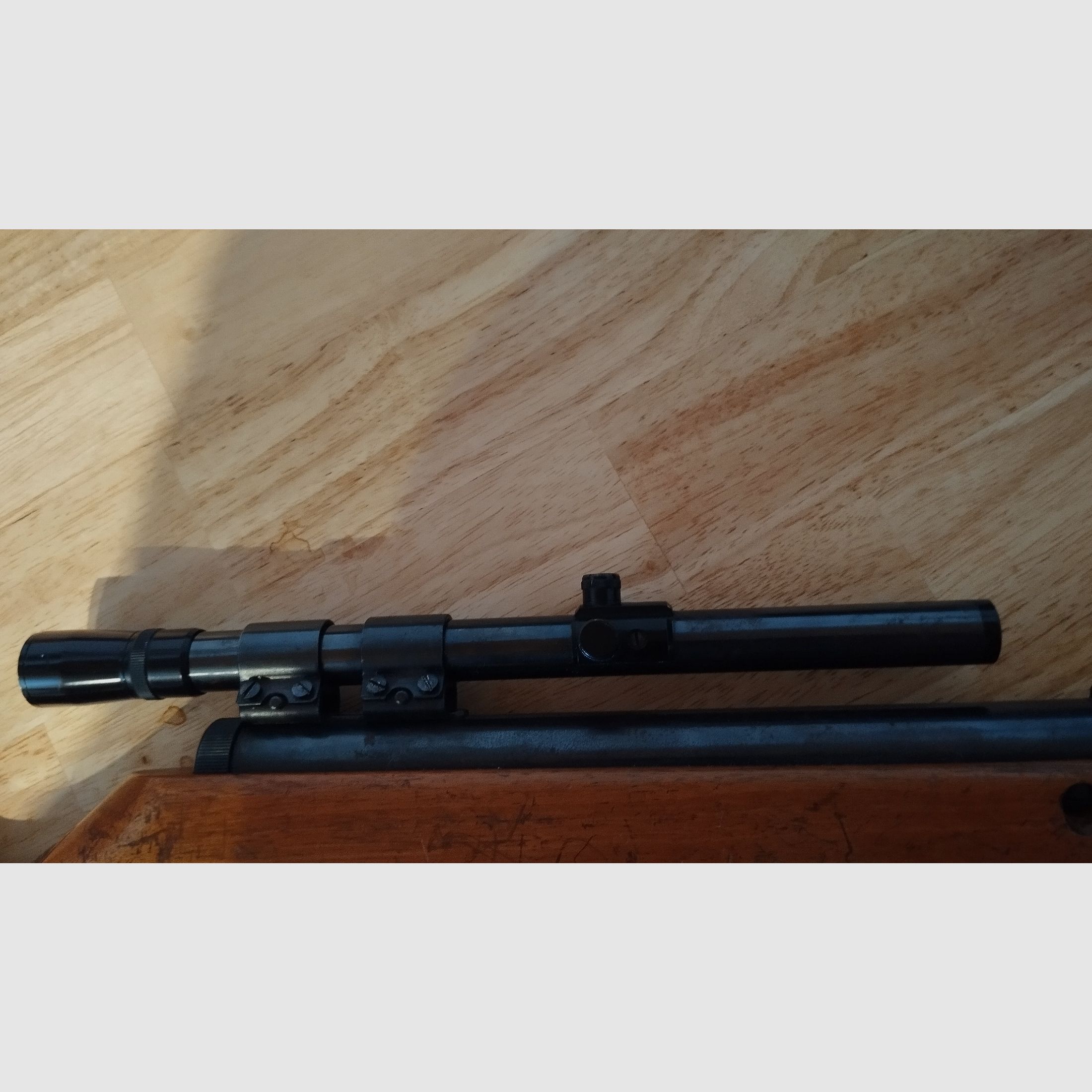 Rifle de aire comprimido Oldtimer de Walther con mira telescópica original de Geco