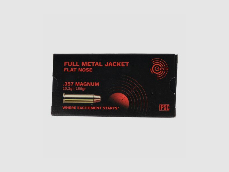 GECO Full Metal Jacket Flat Nose 158gr .357Magnum