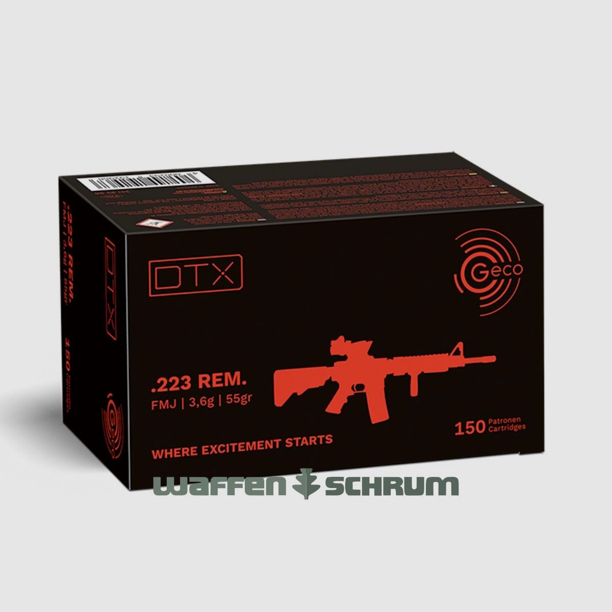 Geco .223 Rem. DTX 3,6g - 55gr 150er Pck