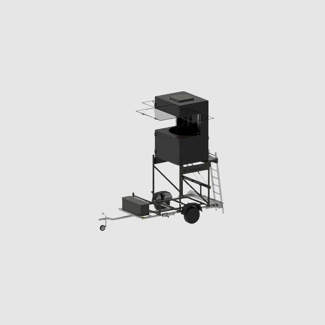 Schwarz Mobile Jagdkanzel in schwarz