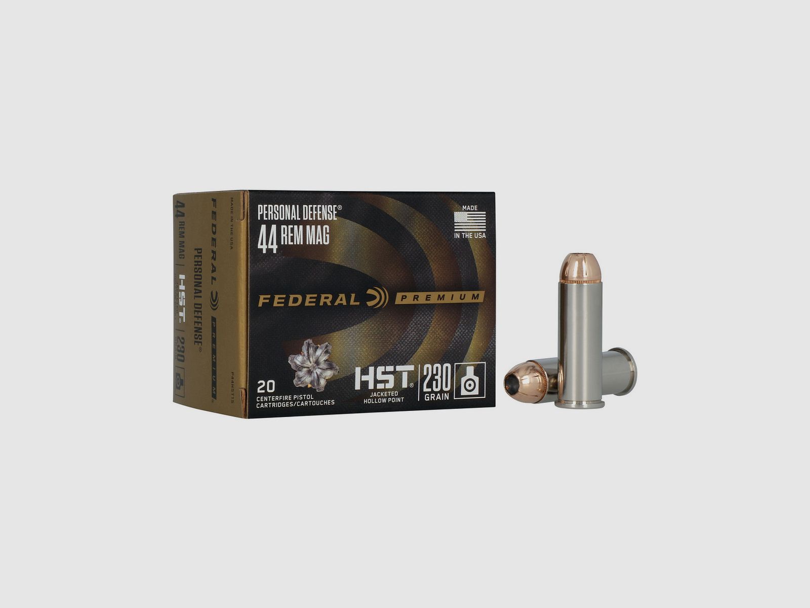 Munitions FEDERAL Personal Defense HST – 44 Rem. Mag. – 230 grains – JHP, image 1 sur 4