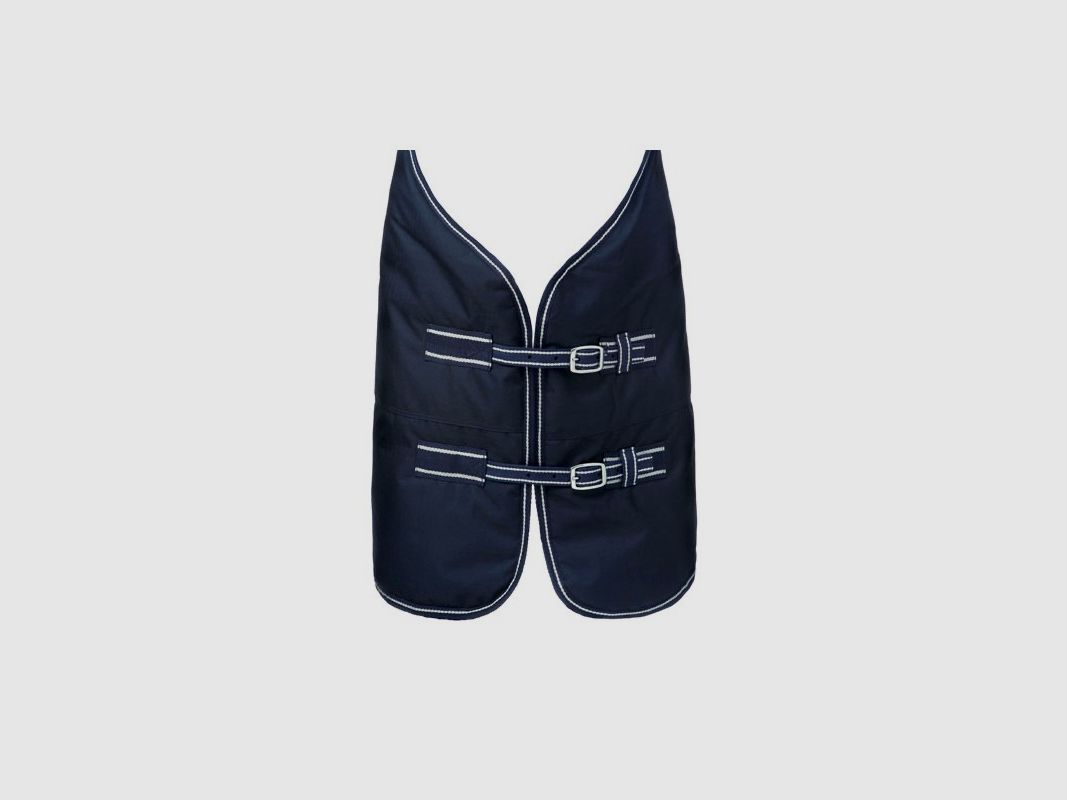 Coperta per cavallo modello Deva, esterno blu navy/bianco, immagine 2 di 2