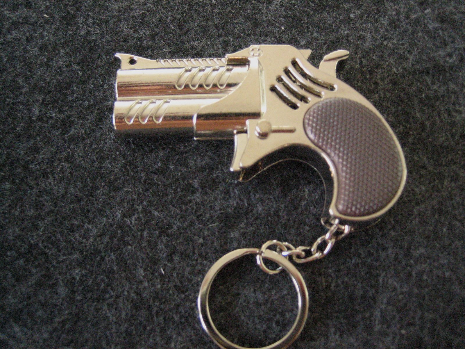 Derringer Miniatur-Pistole voll Metall Abschlagfähig NEU in Chrom -silber 