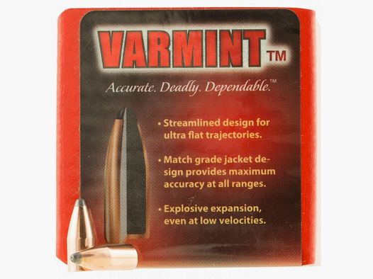 BOITE DE 100 OGIVES HORNADY 22 CAL .224 45 GRS HORNET