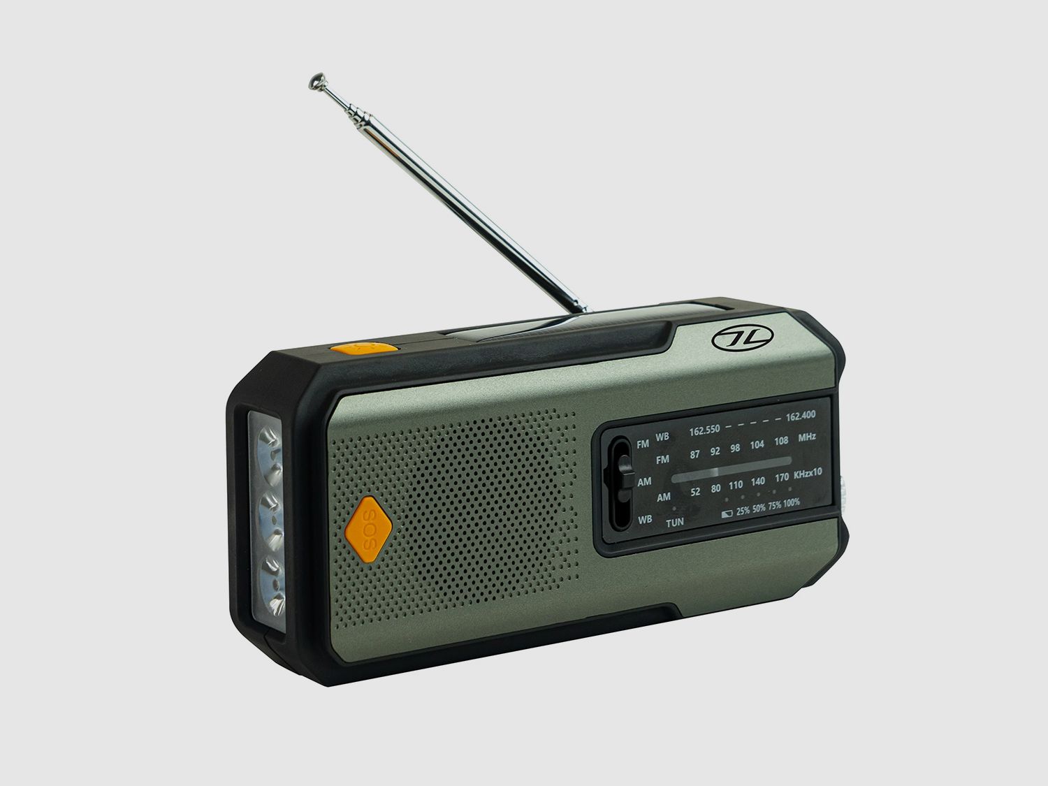 Highlander Forces Survival Solar-Radio mit Handkurbel, Powerbank & Taschenlampe