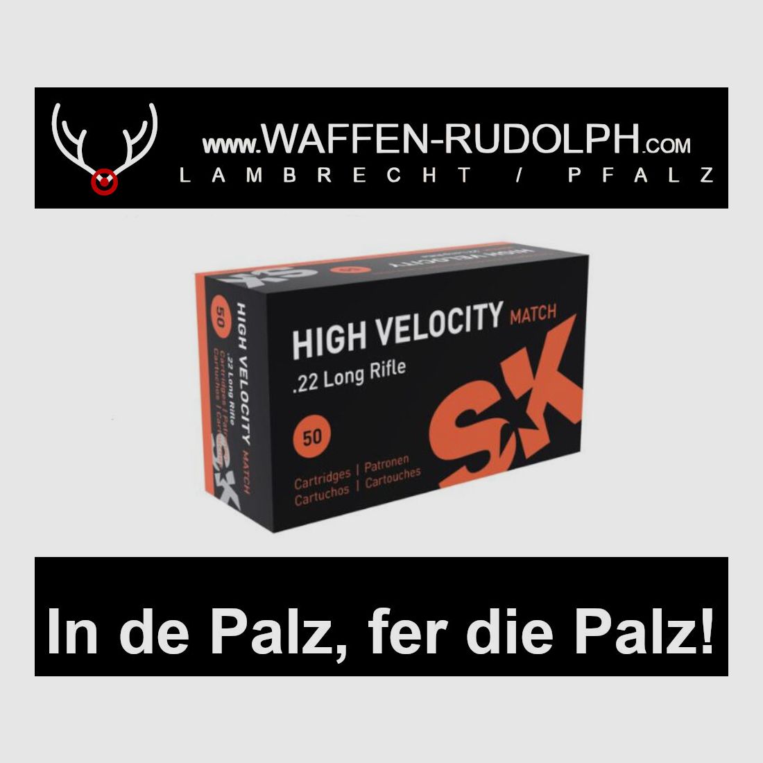 SK High Velocity Match .22 lr. VPE: 50 schoten *EWB verplicht, afbeelding 1 van 2