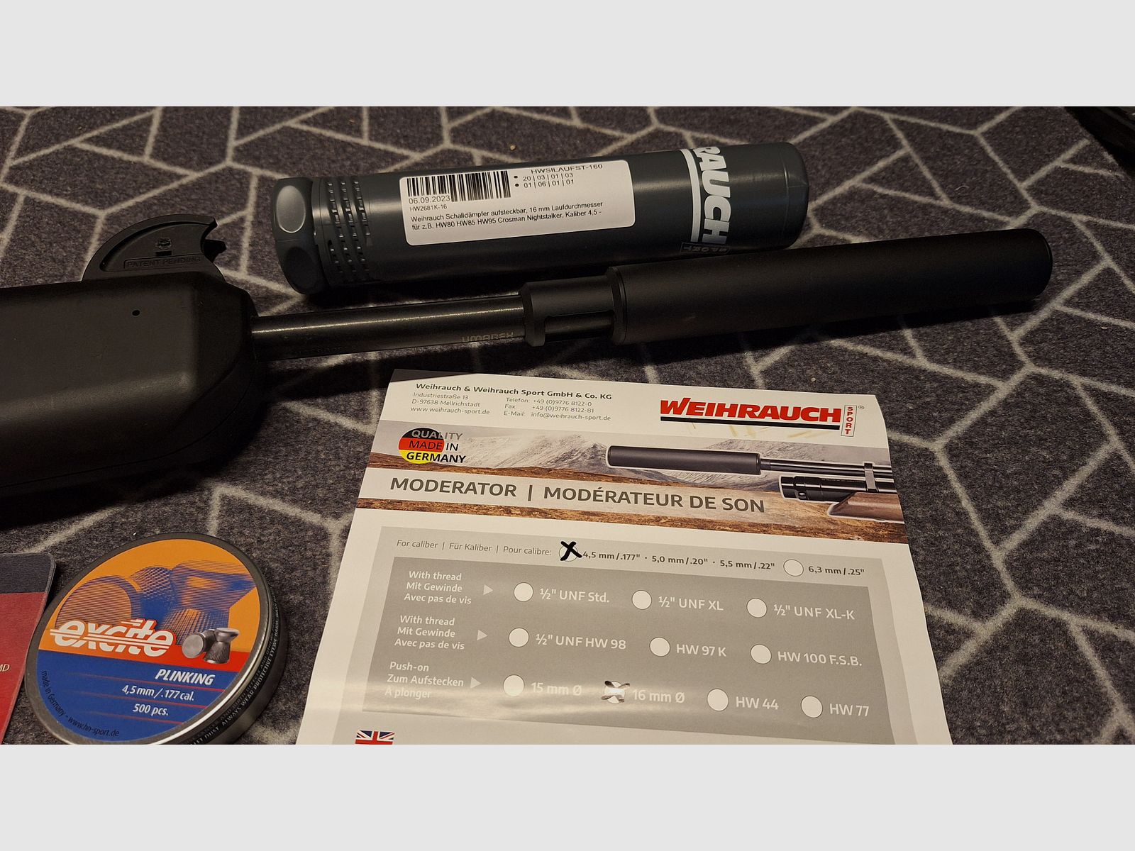 Crosman Nightstalker 4.5 Diabolo CO2 - RARITY! Suppressor + 10 Magazines!