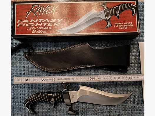 Cuchillo de colección Raven Fantasy Fighter Gil Hibben Bowie cuchillo de caza
