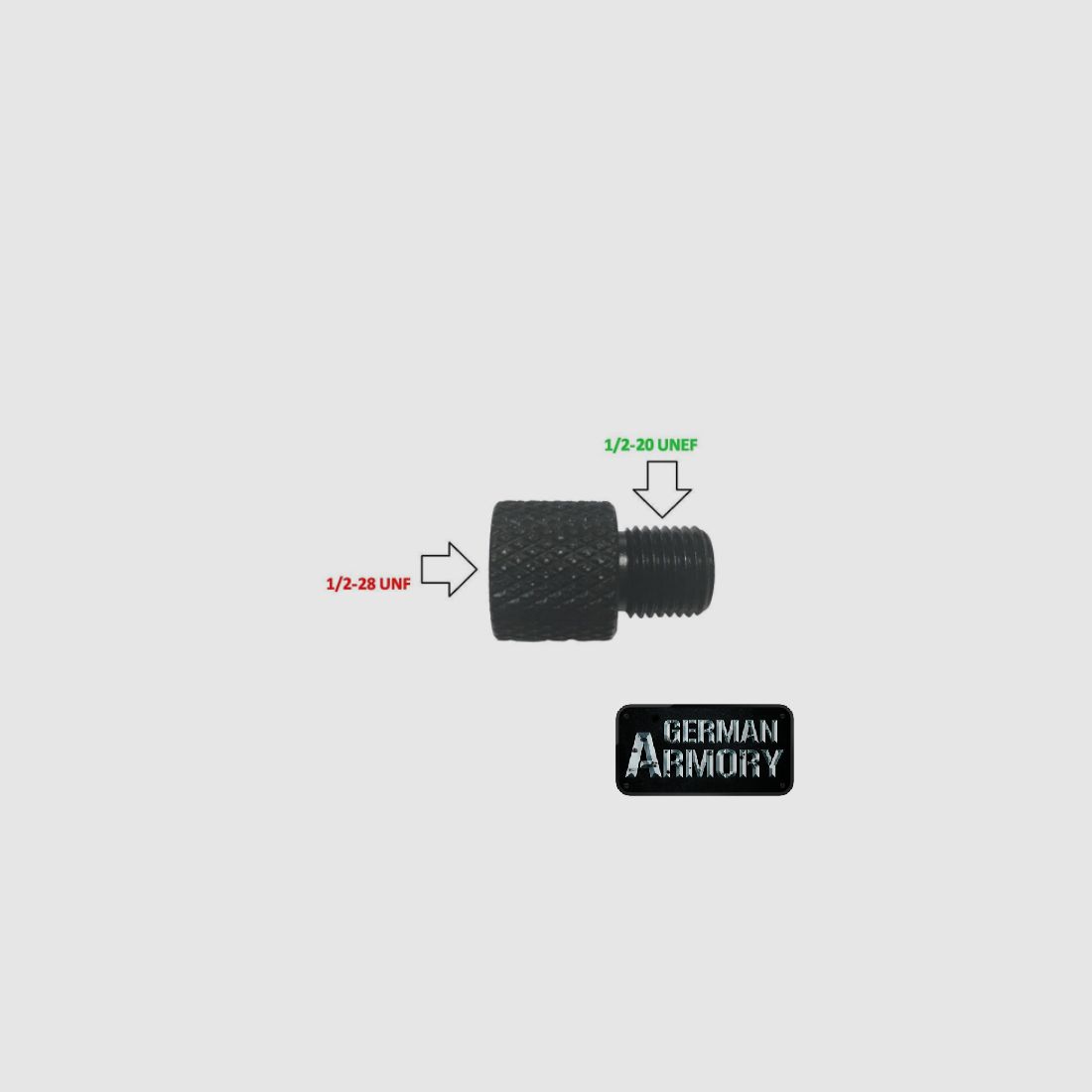 Gewindeadapter von 1/2X28 - 1/2X20 o. 1/2X20 - 1/2X28 Schalldämpfergewinde Laufgewinde Waffengewinde