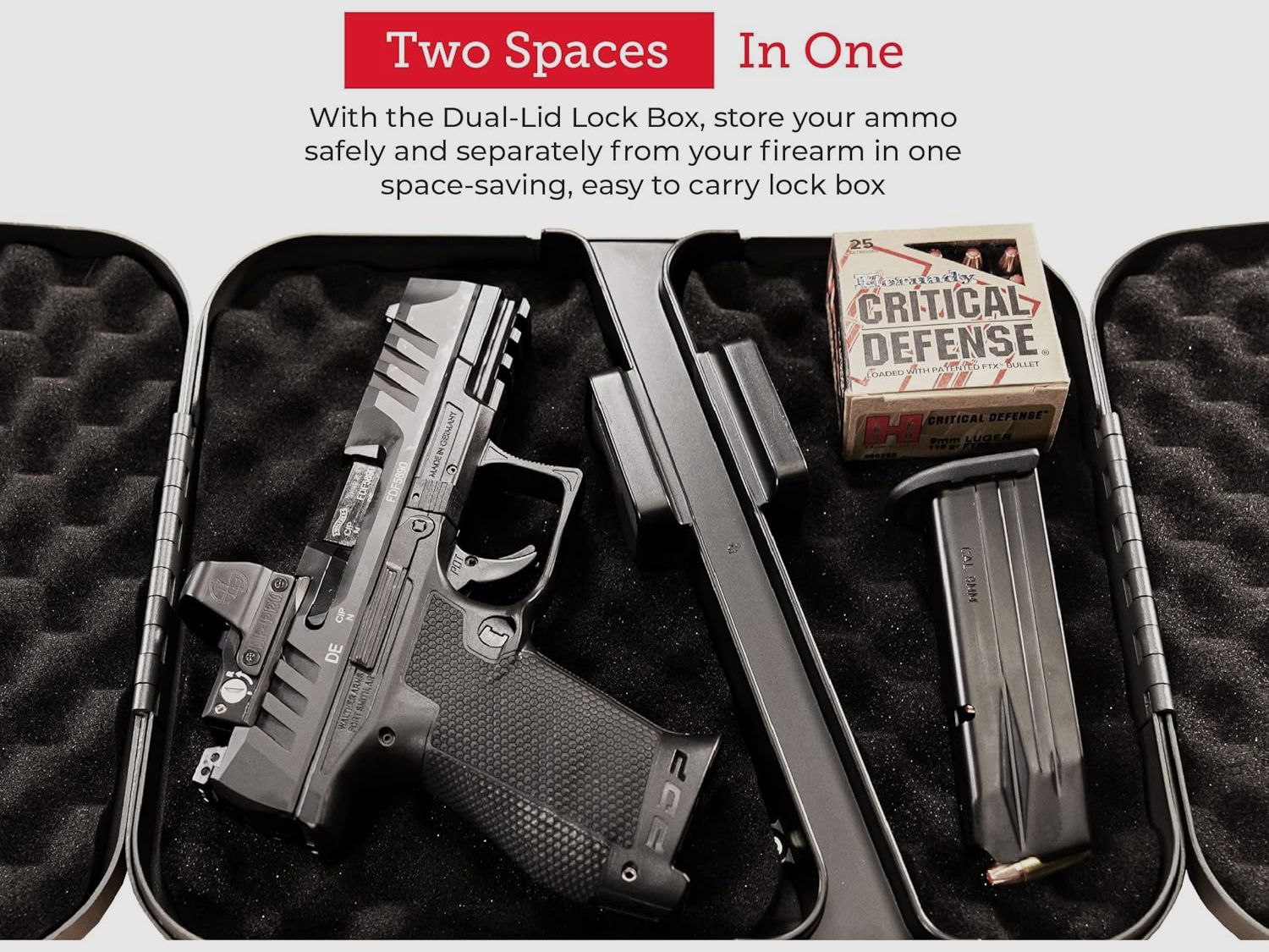 Hornady DUAL-LID safety case with lock