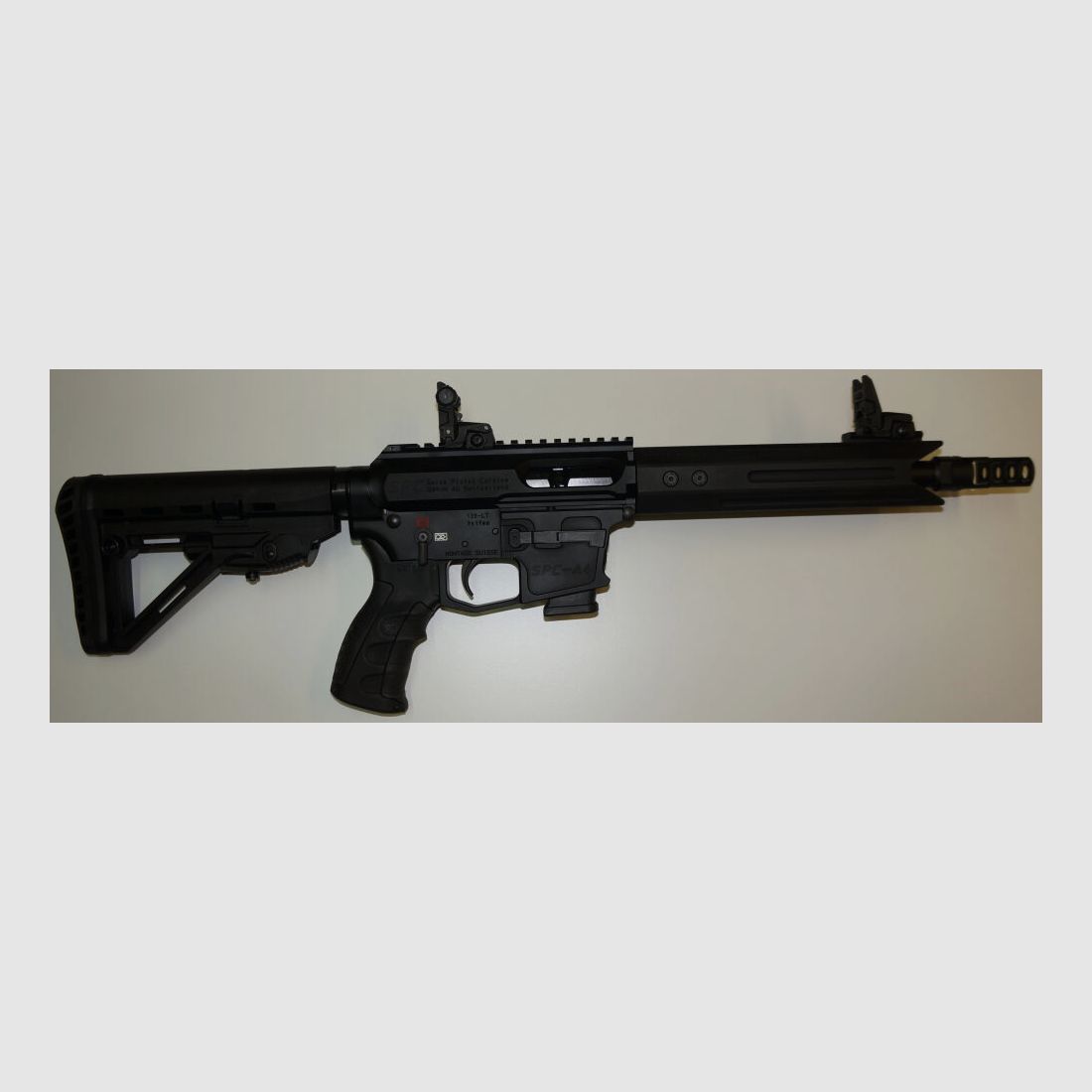Schwaben Arms GmbH/GWMH Selbstladebüchse GWMH SPC-SPORTER A4 10" (SWISS PISTOL CARBINE) BLACK Kal.9x19 AR15 Glock Magazin