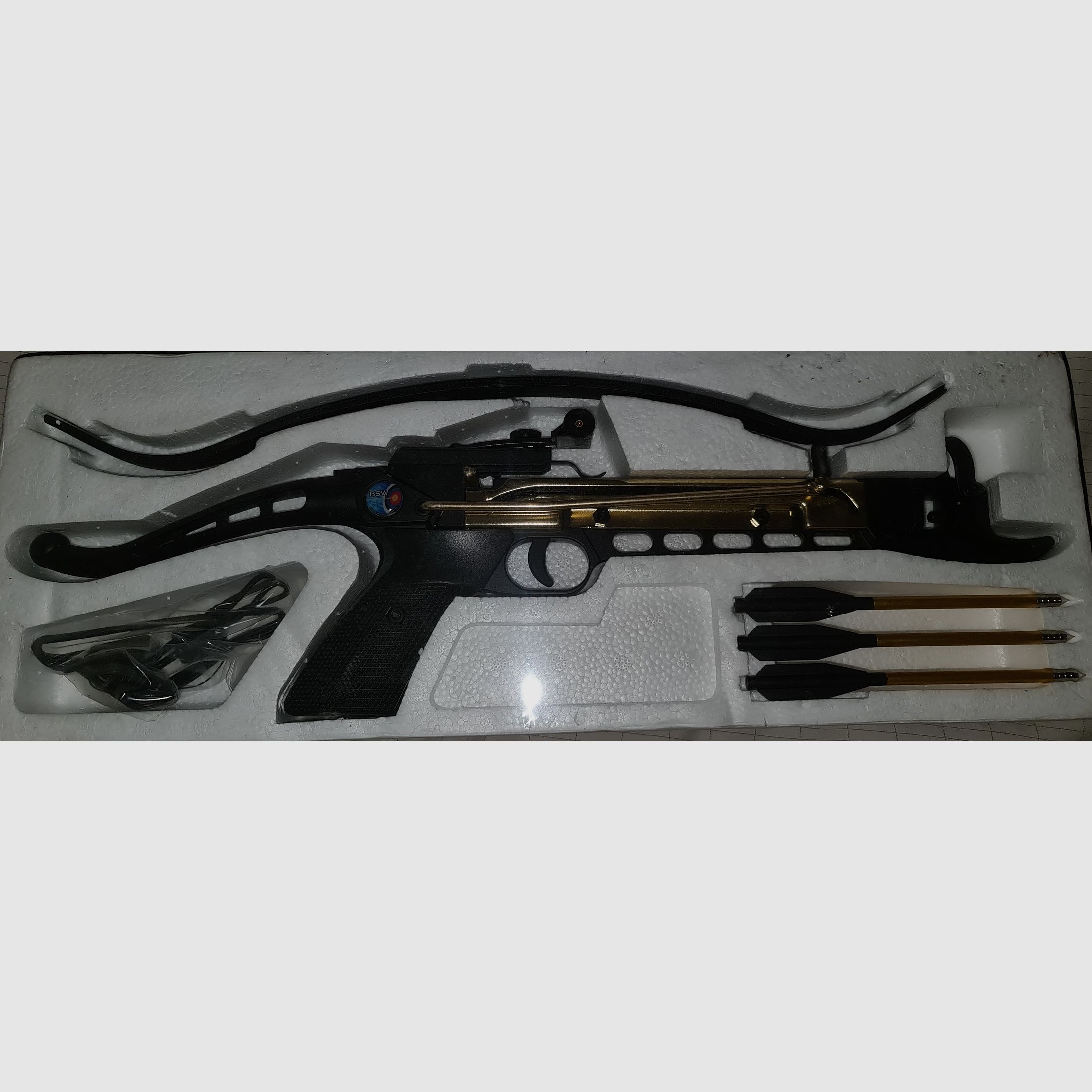 SET DE BALLISTA MANO FAUST PISTOLA CRUZ NUEVO + 12 FLECHAS DE REPUESTO / ¡LEER DESCRIPCIÓN!