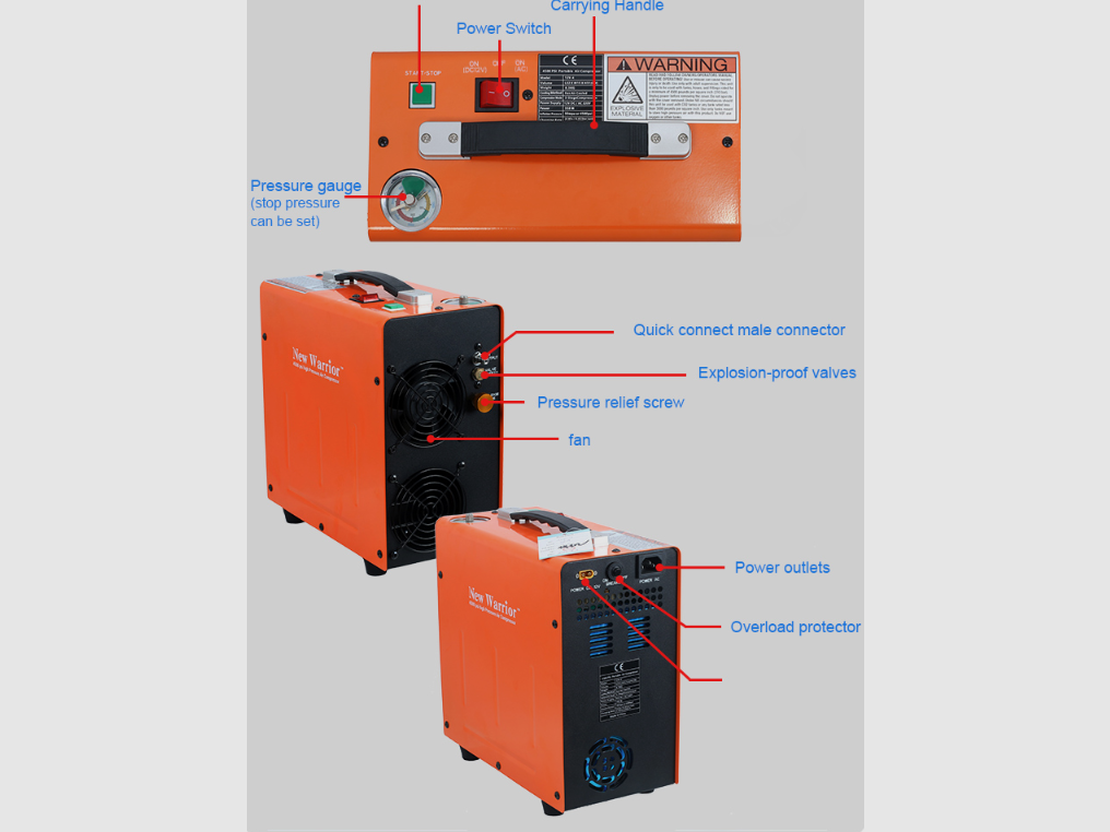 Mini-1 compresseur PCP 300 bar, New Warrior, image 4 sur 4