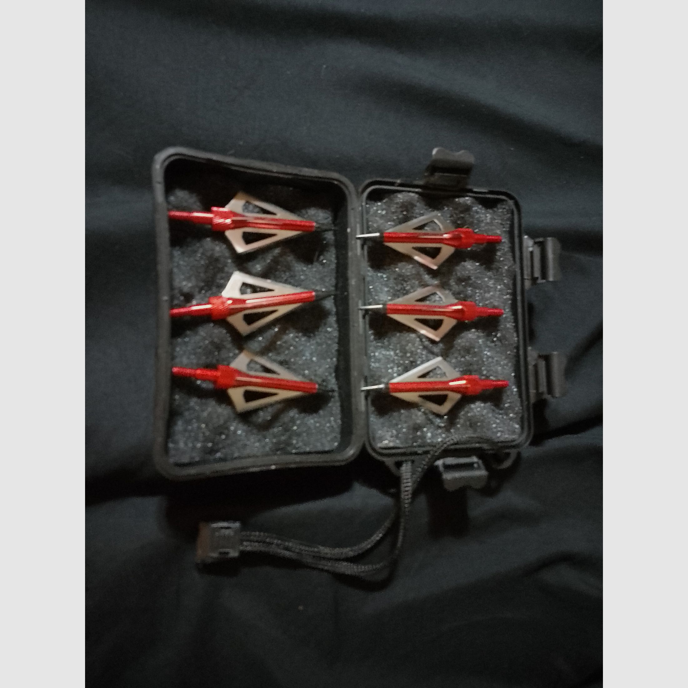 Jagtspitzen Set jagt spitzen Pfeile rot 6er Pack mit Box Pfeilspitzen