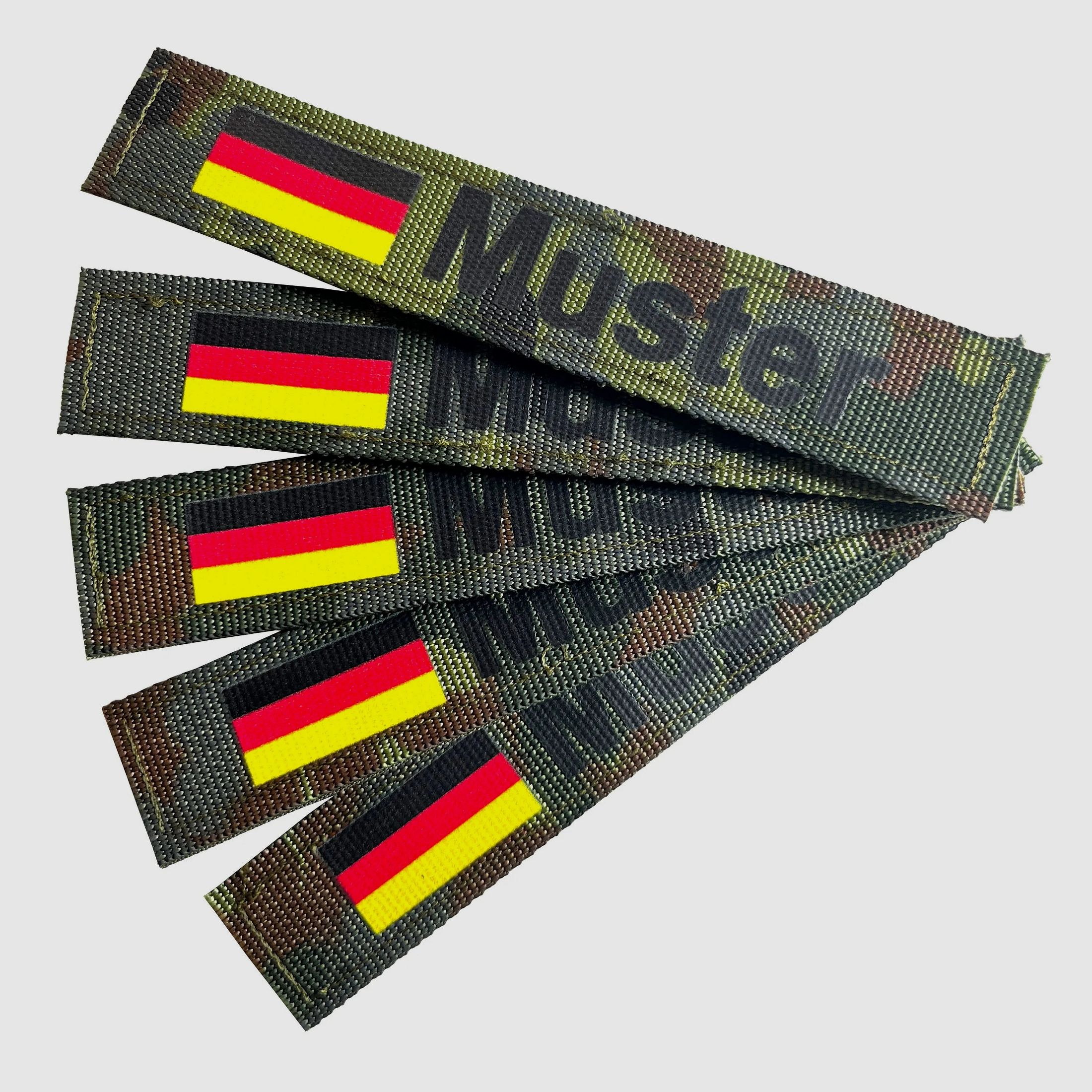 ASMC Namensbänder 5er Set mit Flagge Flecktarn