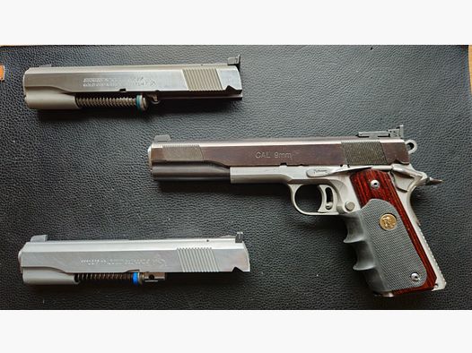 Colt 1911 Gold Cup National Match Kal .45 ACP, Colt Wechselsystem .22lr (Nummerngleich), Les Baer 9mm  Wechelsystem