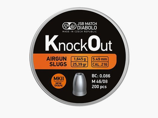 JSB KnockOut MKII Slugs – 5,5 mm (.216) – 25,39 gr