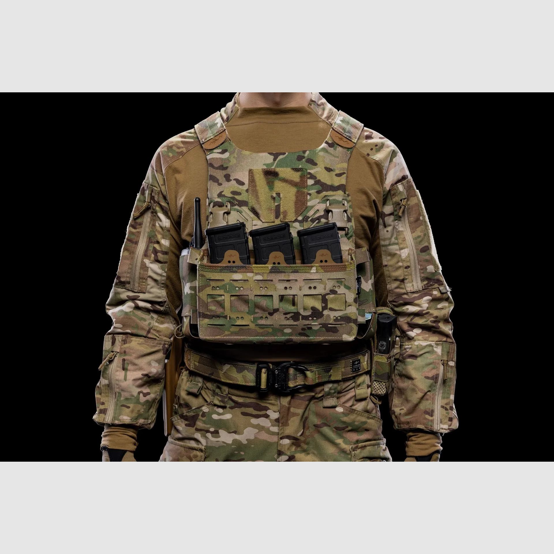 5.56-Magazin-Klett-Einsatz, dreifach (Ranger Green) Frog Pro, Bild 4 von 5