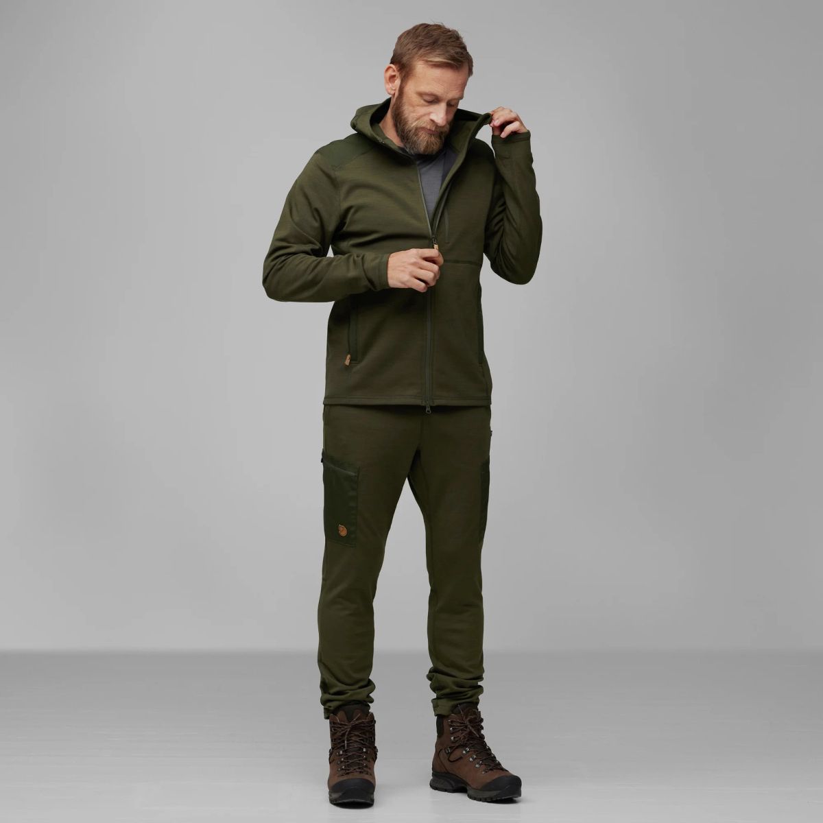 FJÄLLRÄVEN Keb Fleece Hoodie M Deep Forest