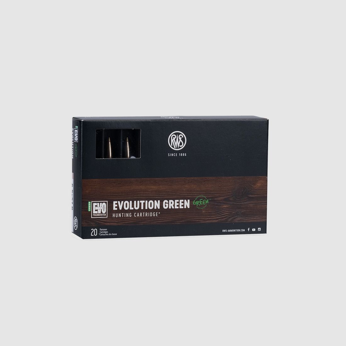 RWS 6,5X57R Evolution Green 6,0gr./93gr Cartucce per fucile senza piombo