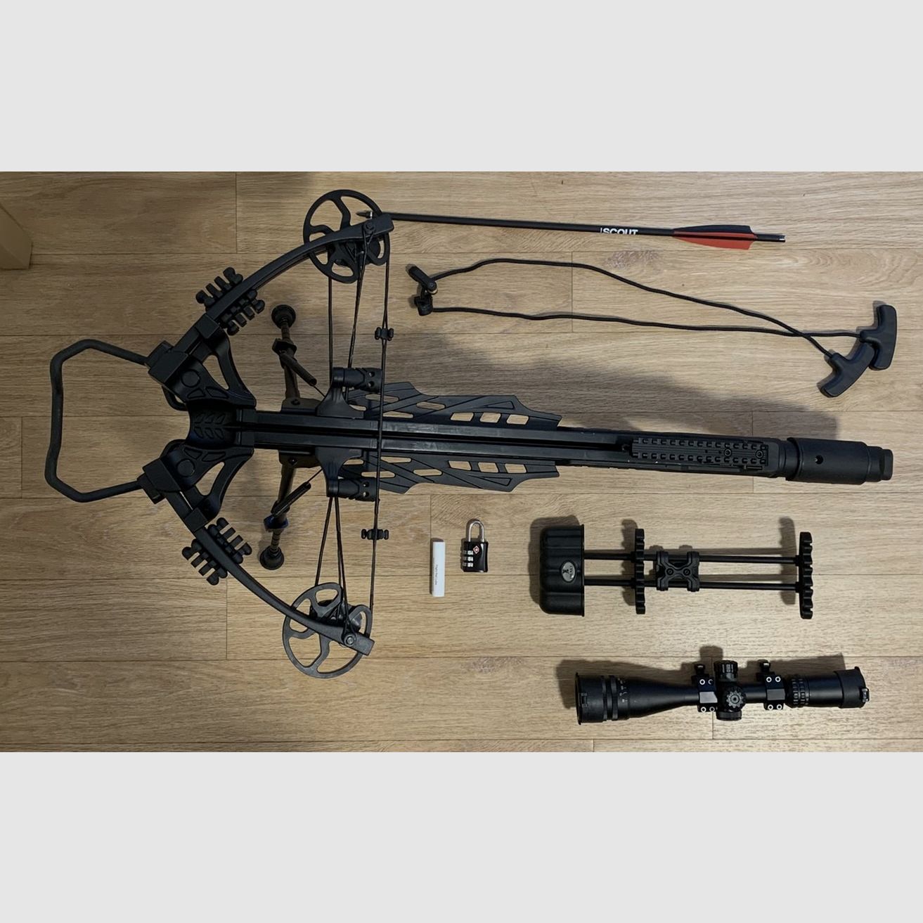 X-BOW FMA Scorpion III - 405 fps / 200 lbs - Arco compuesto con accesorios