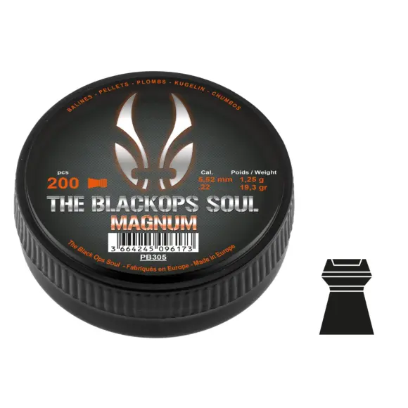 Plombs The Black Ops Soul Magnum Tête Plate Calibre 5.5 MM, image 1 sur 4