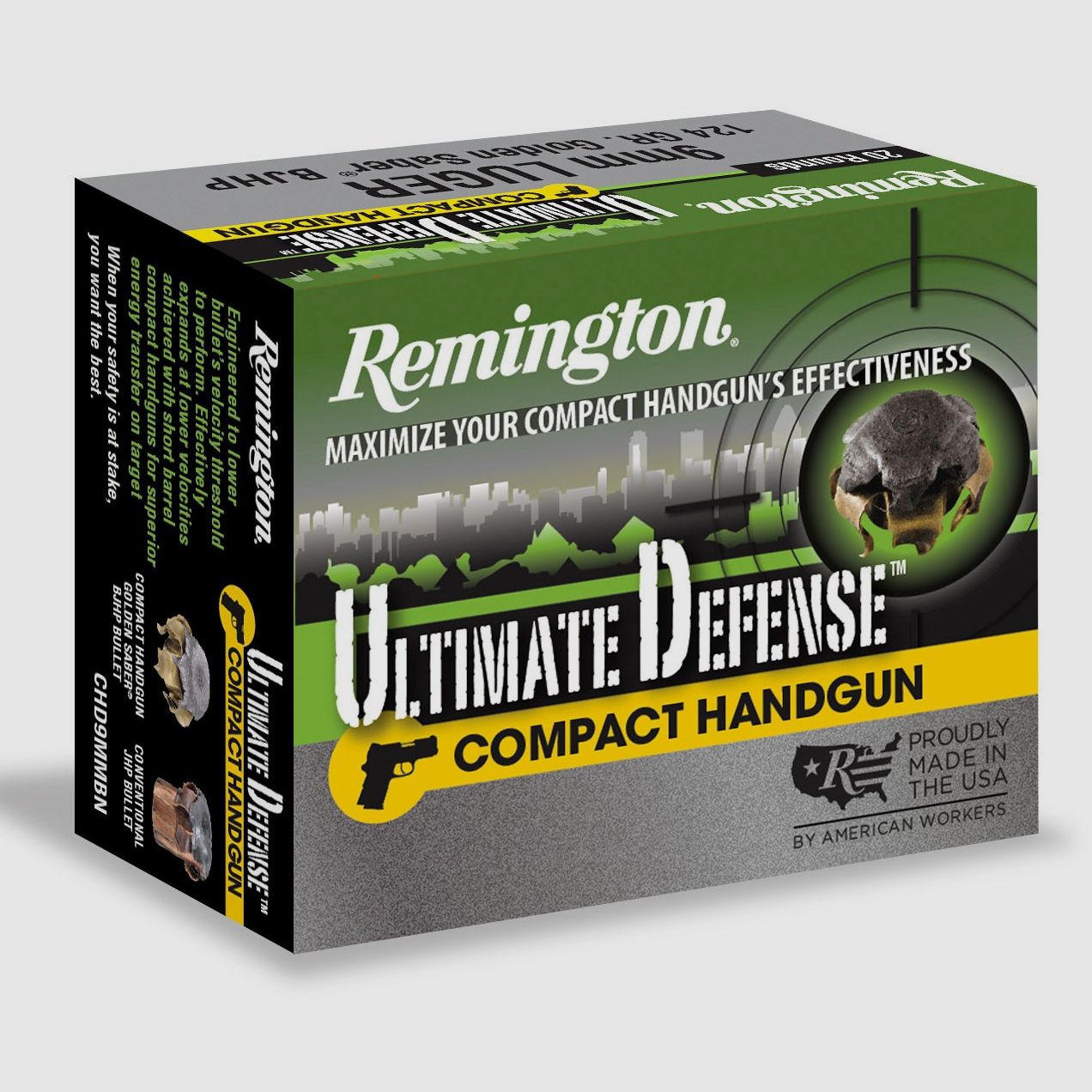 Remington Ultimate Defense Compact BJHP Munitie – 9mm. – 124 grains, afbeelding 1 van 2