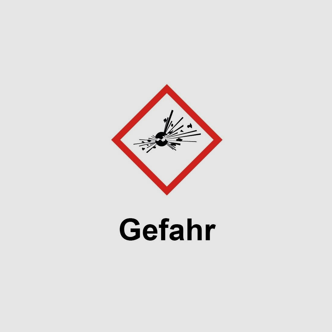 GHS01 Gefahrenzeichen/Explosionszeichen für Pulverschrank