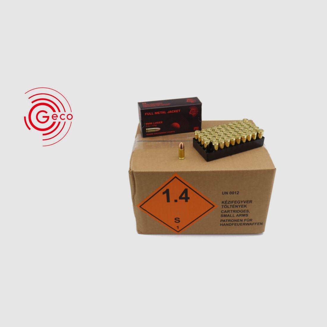 Geco 1000 Schuss: 9mm Luger / 8g - 124gr. / FMJ - VMR